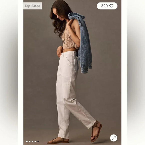 MOTHER The Private Double Pocket Skimp Jeans Straight Leg Cargo - Size 34 - NWT - Picture 4 of 15